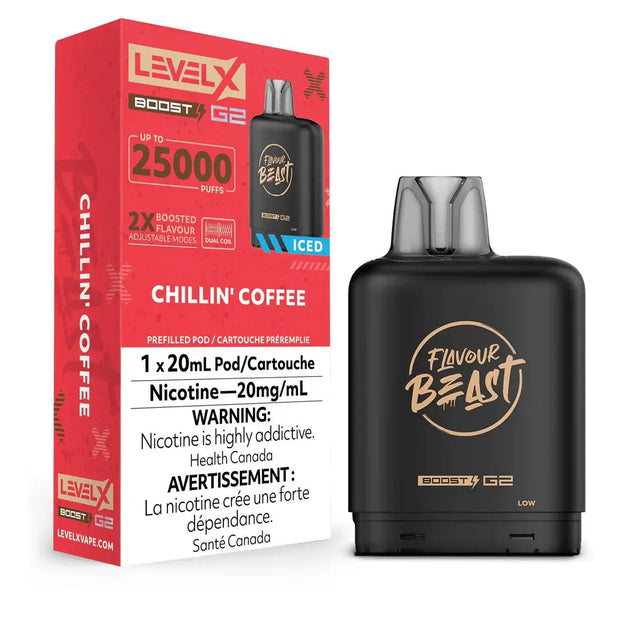 LEVEL X - Level X Flavour Beast Boost 25K Pod 20ml - Chillin' Coffee (Iced) - Psycho Vape
