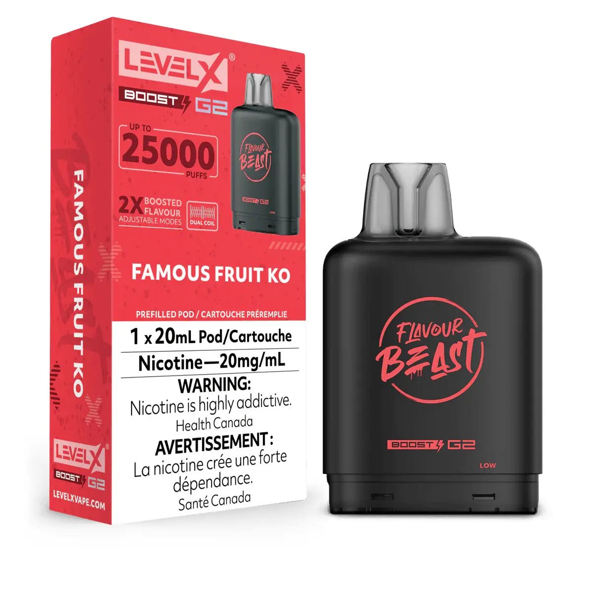 LEVEL X - Level X Flavour Beast Boost 25K Pod 20ml - Famous Fruit KO - Psycho Vape