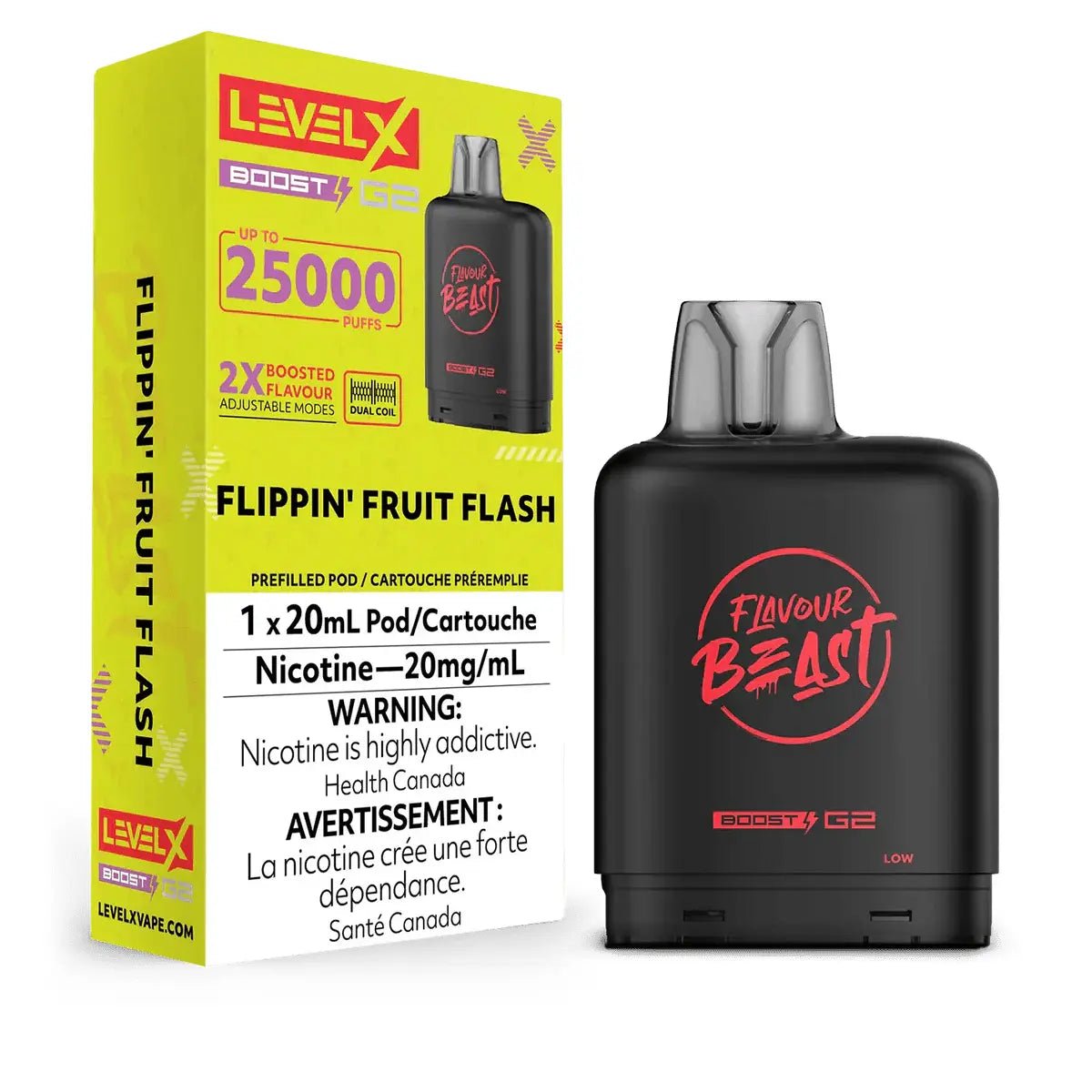 LEVEL X - Level X Flavour Beast Boost 25K Pod 20ml - Flippin' Fruit Flash - Psycho Vape