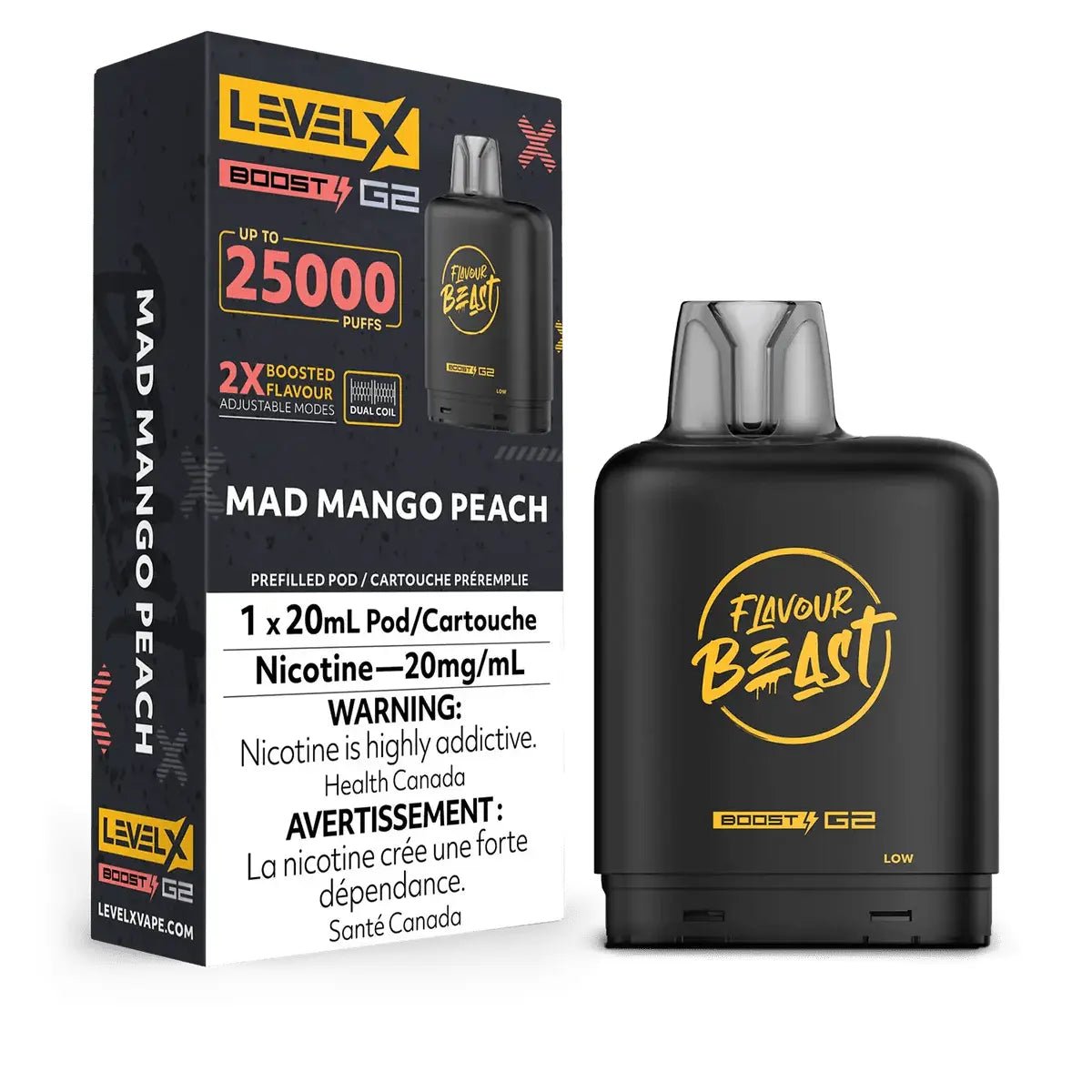 LEVEL X - Level X Flavour Beast Boost 25K Pod 20ml - Packin' Peach Berry - Psycho Vape