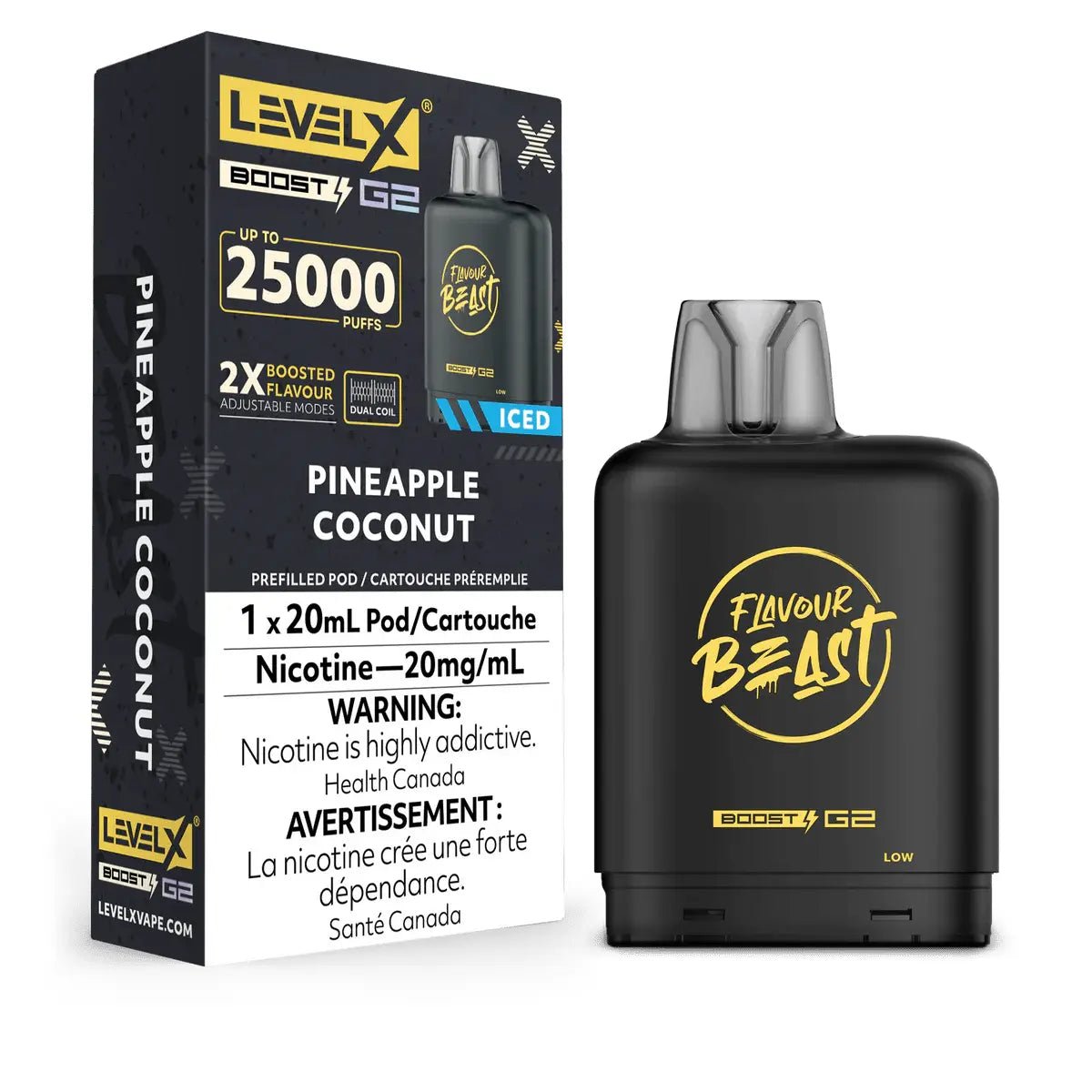 LEVEL X - Level X Flavour Beast Boost 25K Pod 20ml - Pineapple Coconut (Iced) - Psycho Vape