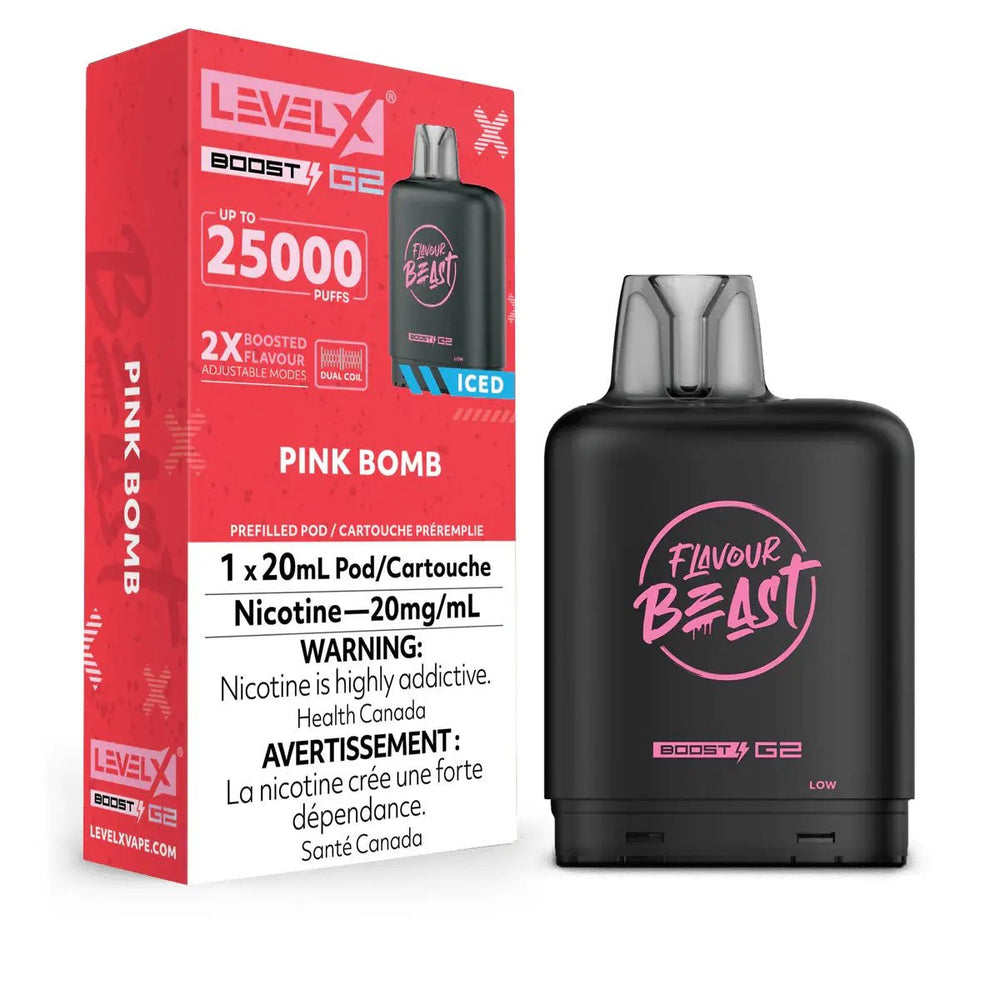 LEVEL X - Level X Flavour Beast Boost 25K Pod 20ml - Pink Bomb (Iced) - Psycho Vape
