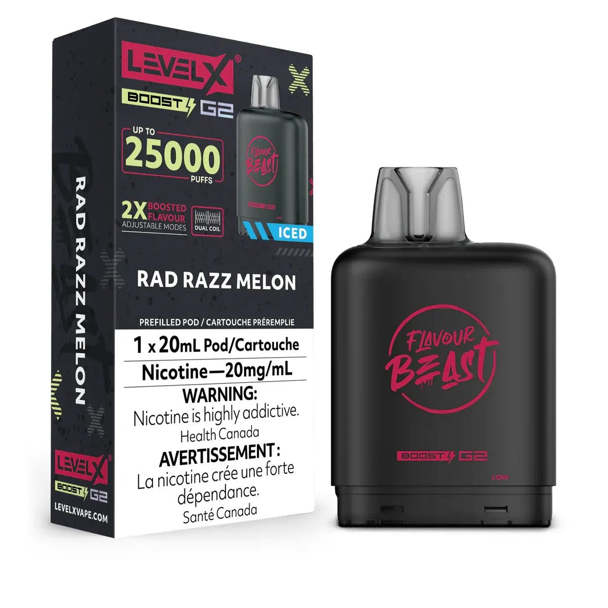 LEVEL X - Level X Flavour Beast Boost 25K Pod 20ml - Rad Razz Melon (Iced) - Psycho Vape
