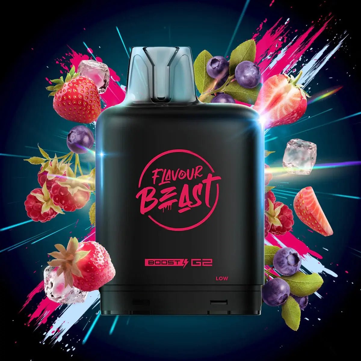 LEVEL X - Level X Flavour Beast Boost 25K Pod 20ml - Strawberry Raspberry Blueberry (Iced) - Psycho Vape