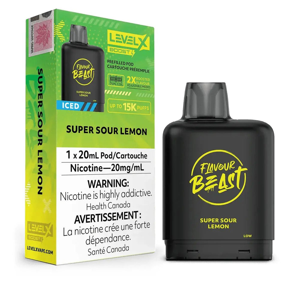 LEVEL X - Level X Flavour Beast Boost 25K Pod 20ml - Super Sour Lemon (Iced) - Psycho Vape