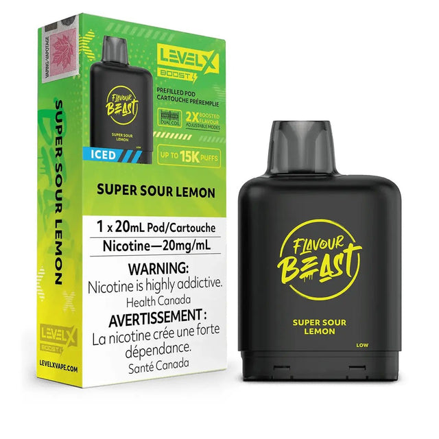 LEVEL X - Level X Flavour Beast Boost 25K Pod 20ml - Super Sour Lemon (Iced) - Psycho Vape