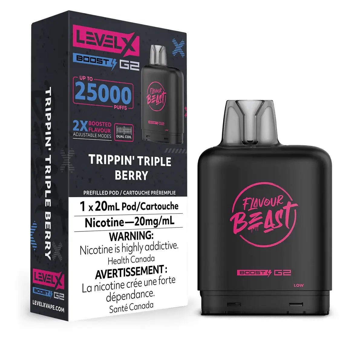LEVEL X - Level X Flavour Beast Boost 25K Pod 20ml - Trippin' Triple Berry - Psycho Vape
