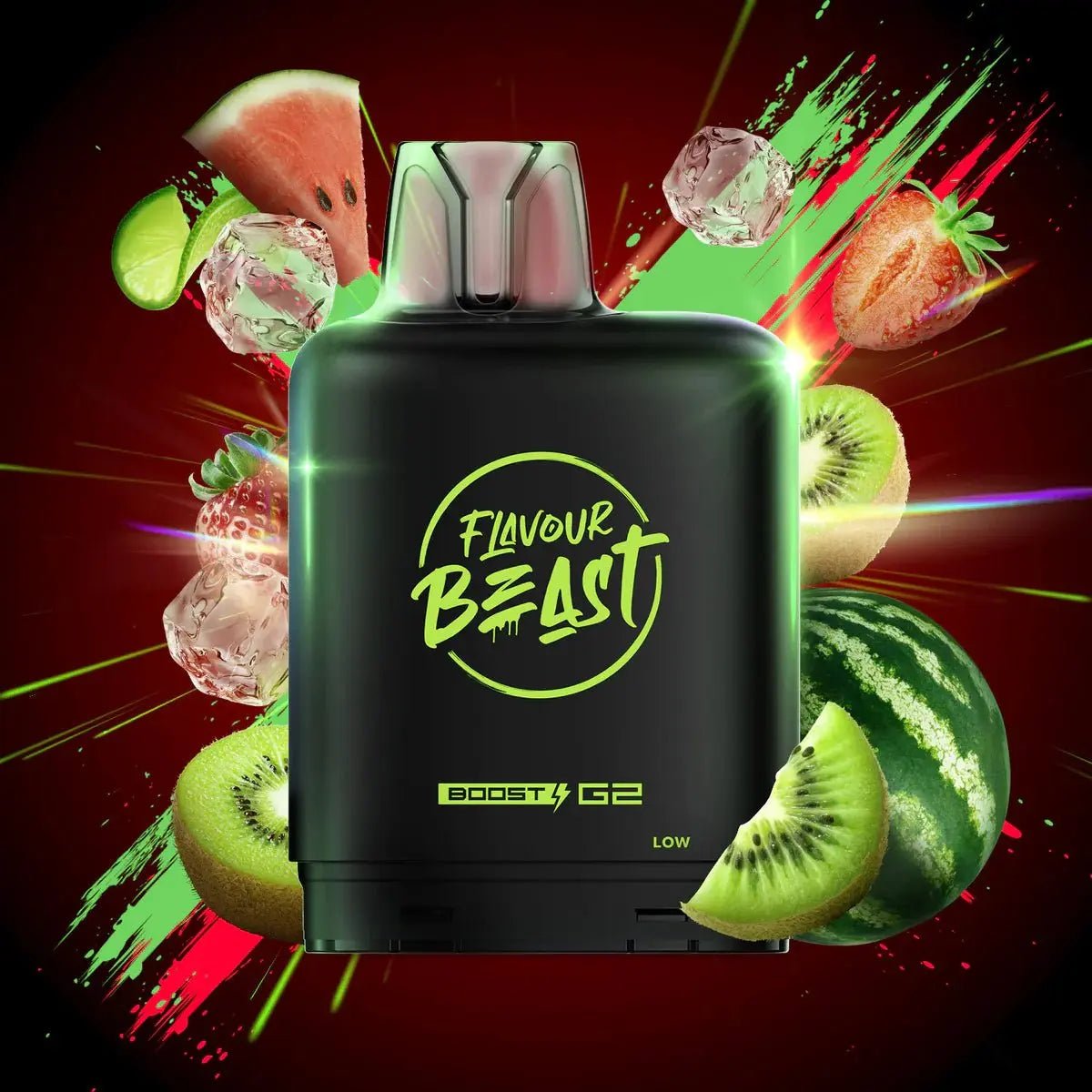 LEVEL X - Level X Flavour Beast Boost 25K Pod 20ml - Watermelon Strawberry Kiwi (Iced) - Psycho Vape
