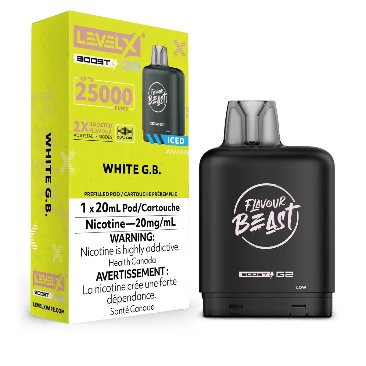 LEVEL X - Level X Flavour Beast Boost 25K Pod 20ml - White G.B. (Iced) - Psycho Vape