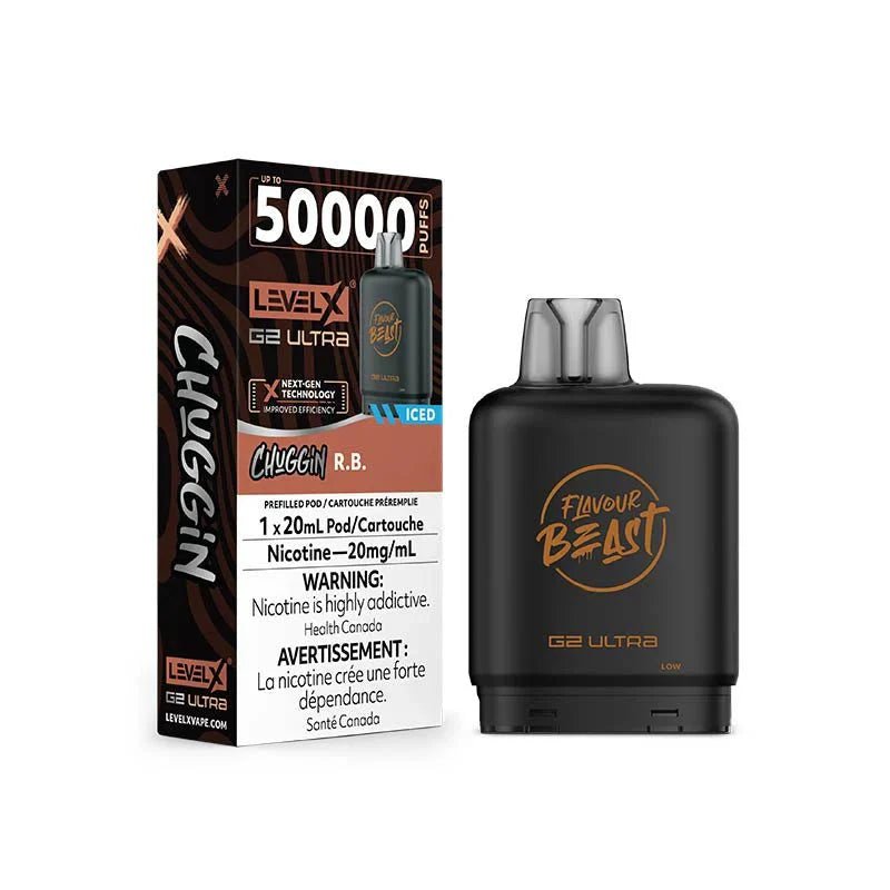 LEVEL X - Level X Flavour Beast Chuggin Ultra 50K Pod 20ml - R.B. Ice - Psycho Vape