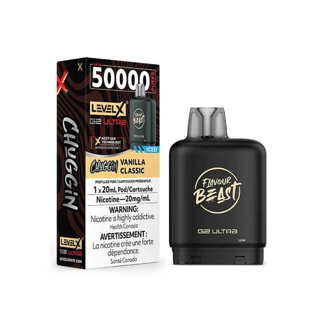 LEVEL X - Level X Flavour Beast Chuggin Ultra 50K Pod 20ml - Vanilla Classic Ice - Psycho Vape