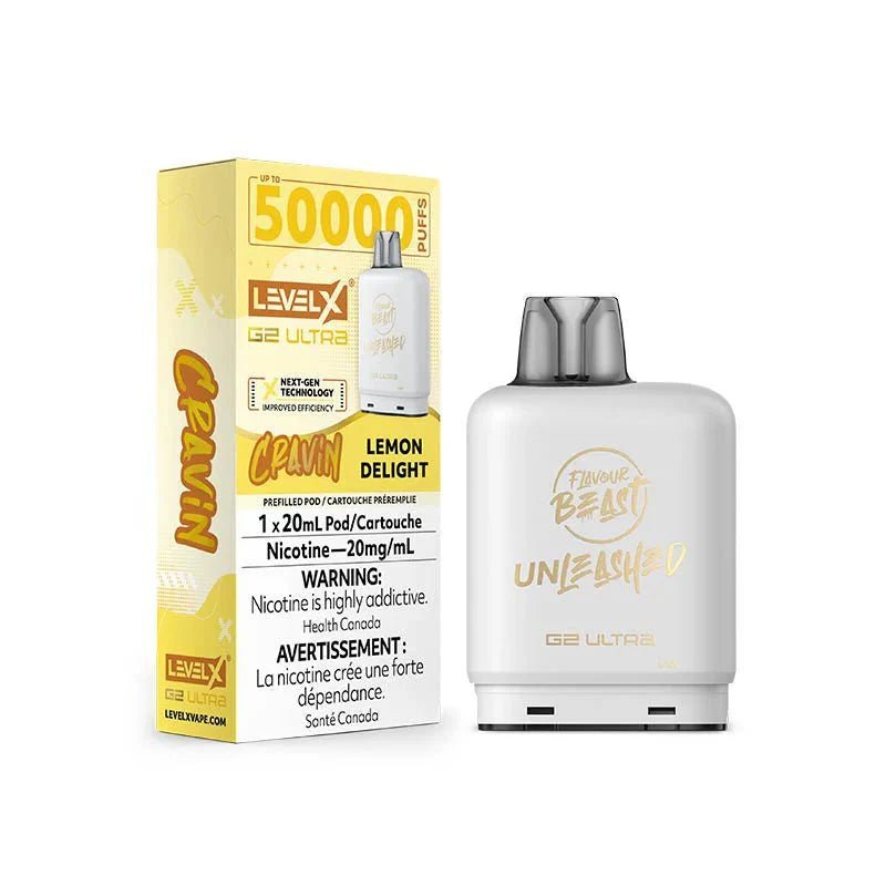 LEVEL X - Level X Flavour Beast Cravin Ultra 50K Pod 20ml - Lemon Delight - Psycho Vape