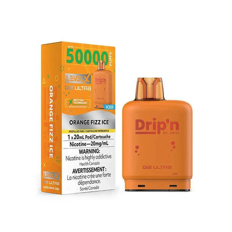 LEVEL X - Level X Flavour Beast Drip'n Ultra 50K Pod 20ml - Orange Fizz Ice - Psycho Vape