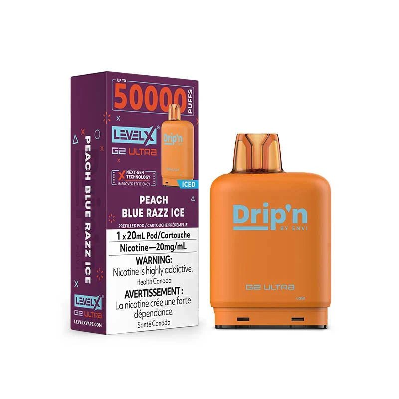 LEVEL X - Level X Flavour Beast Drip'n Ultra 50K Pod 20ml - Peach Blue Razz Ice - Psycho Vape