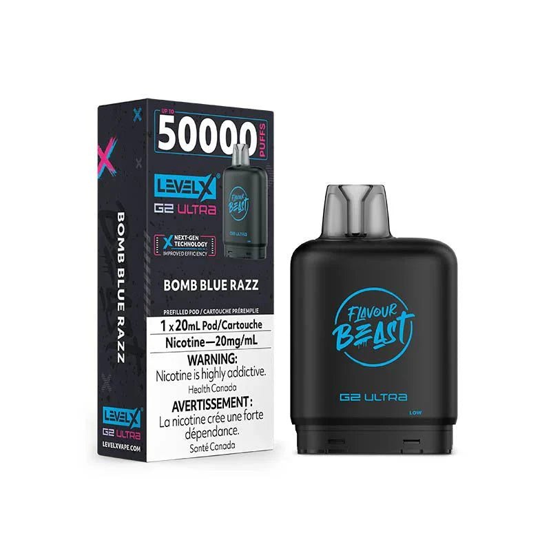 LEVEL X - Level X Flavour Beast Ultra 50K Pod 20ml - Bomb Blue Razz - Psycho Vape