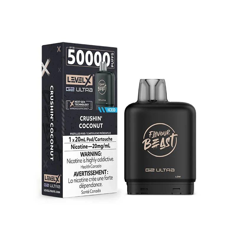 LEVEL X - Level X Flavour Beast Ultra 50K Pod 20ml - Crushin' Coconut Iced - Psycho Vape