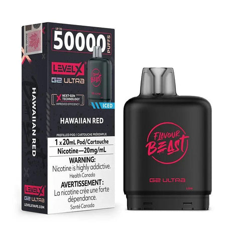 LEVEL X - Level X Flavour Beast Ultra 50K Pod 20ml - Hawaiian Red Iced - Psycho Vape