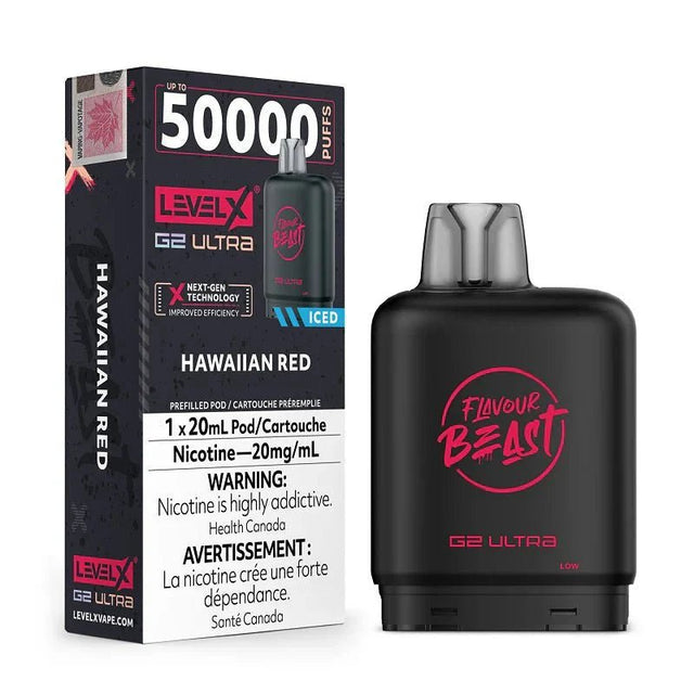 LEVEL X - Level X Flavour Beast Ultra 50K Pod 20ml - Hawaiian Red Iced - Psycho Vape