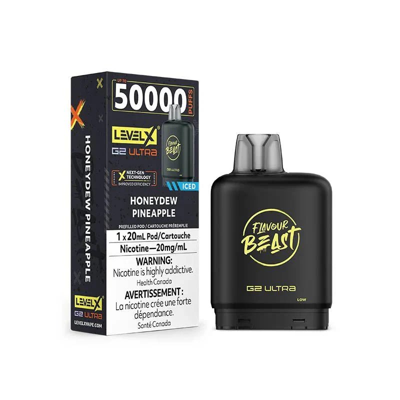 LEVEL X - Level X Flavour Beast Ultra 50K Pod 20ml - Honeydew Pineapple Iced - Psycho Vape