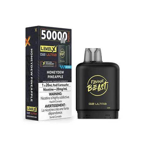 LEVEL X - Level X Flavour Beast Ultra 50K Pod 20ml - Honeydew Pineapple Iced - Psycho Vape