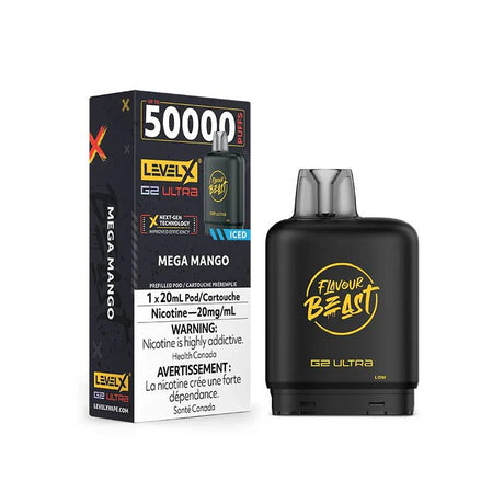 LEVEL X - Level X Flavour Beast Ultra 50K Pod 20ml - Mega Mango Iced - Psycho Vape