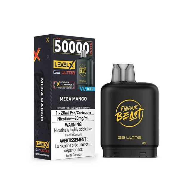 LEVEL X - Level X Flavour Beast Ultra 50K Pod 20ml - Mega Mango Iced - Psycho Vape