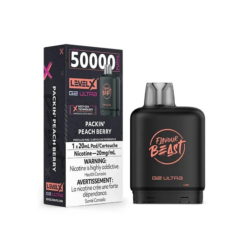 LEVEL X - Level X Flavour Beast Ultra 50K Pod 20ml - Packin' Peach Berry - Psycho Vape