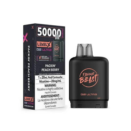 LEVEL X - Level X Flavour Beast Ultra 50K Pod 20ml - Packin' Peach Berry - Psycho Vape