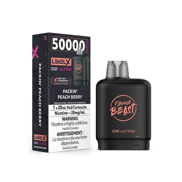 LEVEL X - Level X Flavour Beast Ultra 50K Pod 20ml - Packin' Peach Berry - Psycho Vape