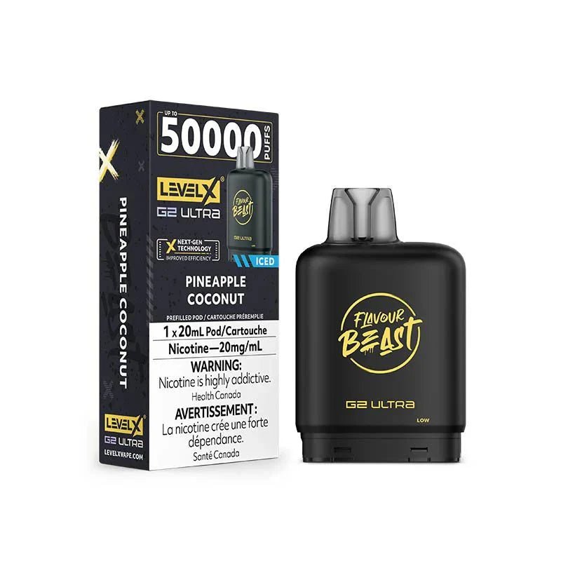 LEVEL X - Level X Flavour Beast Ultra 50K Pod 20ml - Pineapple Coconut Iced - Psycho Vape