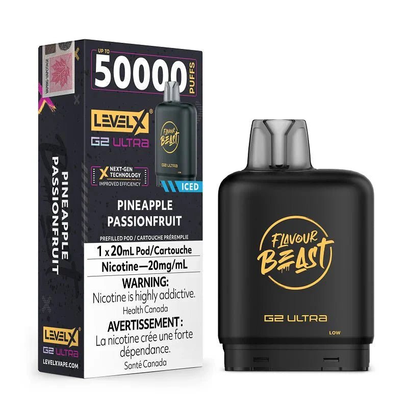 LEVEL X - Level X Flavour Beast Ultra 50K Pod 20ml - Pineapple Passionfruit Iced - Psycho Vape