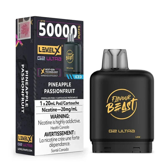 LEVEL X - Level X Flavour Beast Ultra 50K Pod 20ml - Pineapple Passionfruit Iced - Psycho Vape