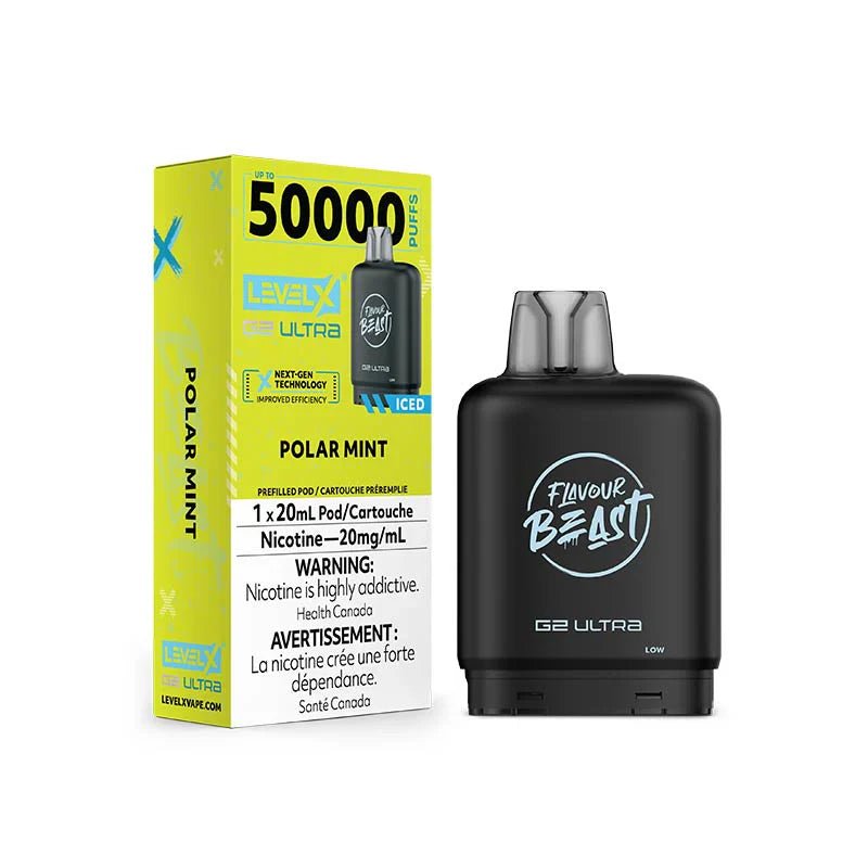 LEVEL X - Level X Flavour Beast Ultra 50K Pod 20ml - Polar Mint - Psycho Vape