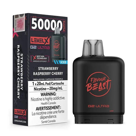 LEVEL X - Level X Flavour Beast Ultra 50K Pod 20ml - Strawberry Raspberry Cherry Iced - Psycho Vape