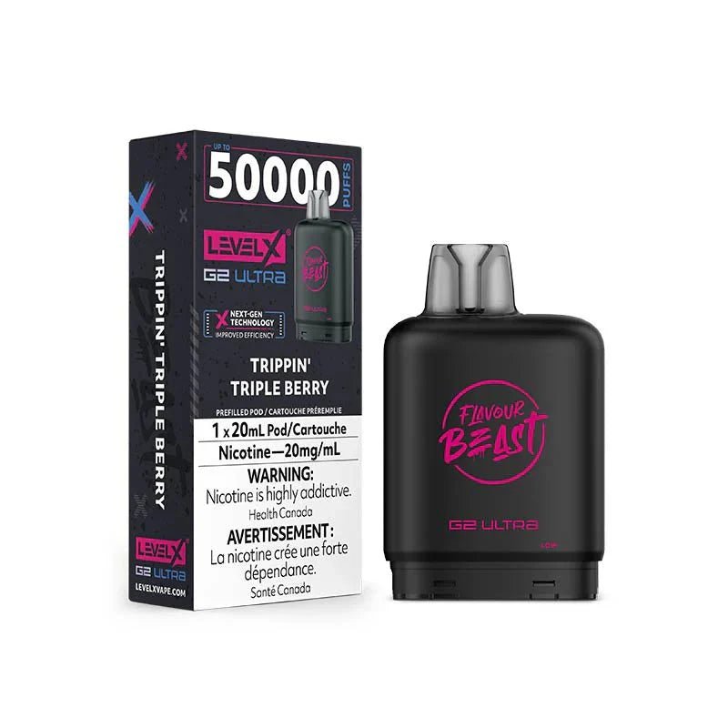 LEVEL X - Level X Flavour Beast Ultra 50K Pod 20ml - Trippin' Triple Berry - Psycho Vape