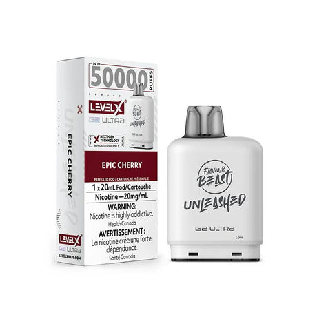 LEVEL X - Level X Flavour Beast Unleashed Ultra 50K Pod 20ml - Epic Cherry - Psycho Vape