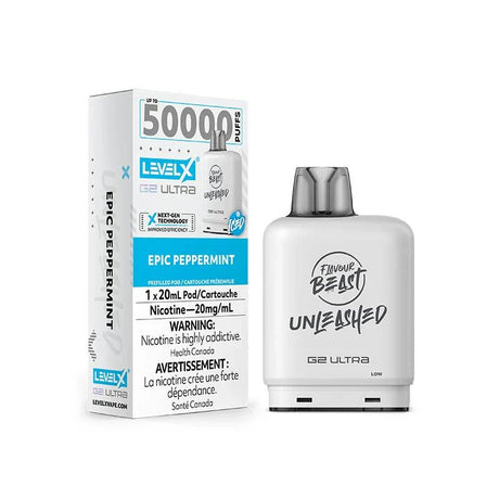 LEVEL X - Level X Flavour Beast Unleashed Ultra 50K Pod 20ml - Epic Peppermint - Psycho Vape