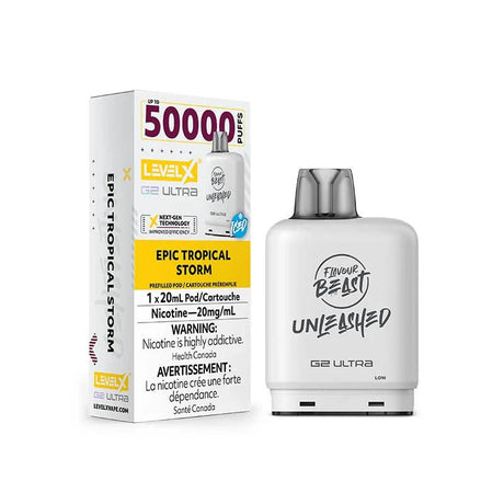LEVEL X - Level X Flavour Beast Unleashed Ultra 50K Pod 20ml - Epic tropical Storm - Psycho Vape
