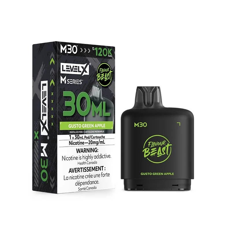 Level X M Series Pod - Flavour Beast - Gusto Green Apple - Psycho Vape