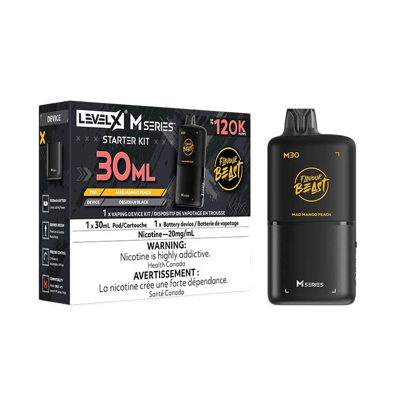 Level X M Series Pod - Flavour Beast - Mad Mango Peach - Psycho Vape