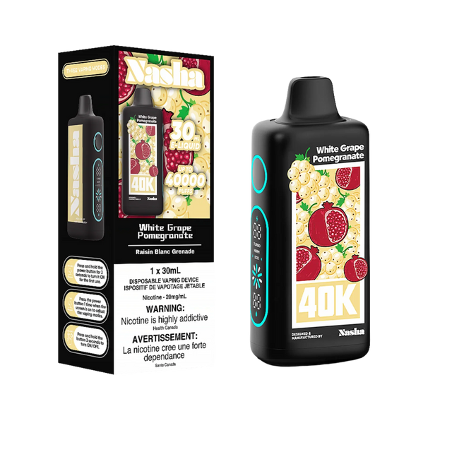 NASHA - Nasha 40K Disposable - White Grape Pomegranate - Psycho Vape