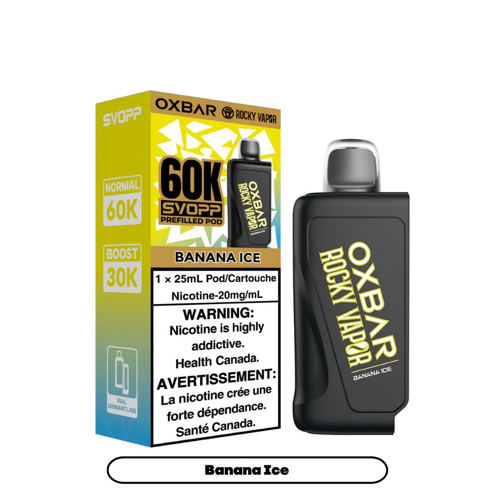 OXBAR - Svopp Rocky Vapor Oxbar 60K {Prefilled Pods} - Banana Ice - Psycho Vape