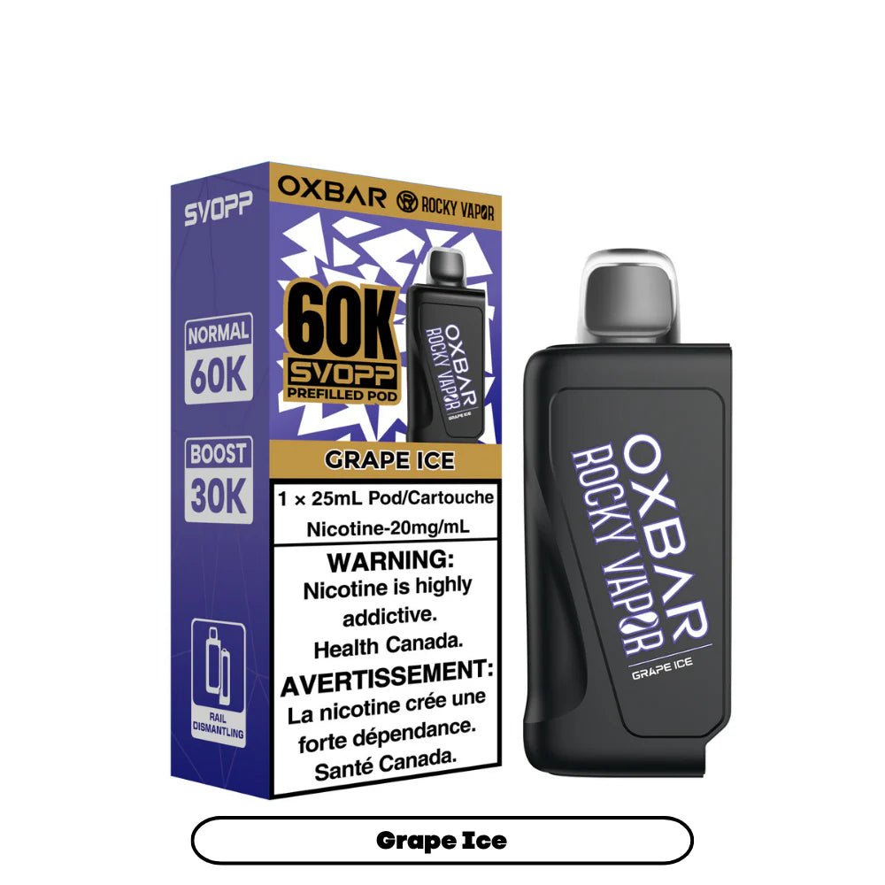 OXBAR - Svopp Rocky Vapor Oxbar 60K {Prefilled Pods} - Grape Ice - Psycho Vape