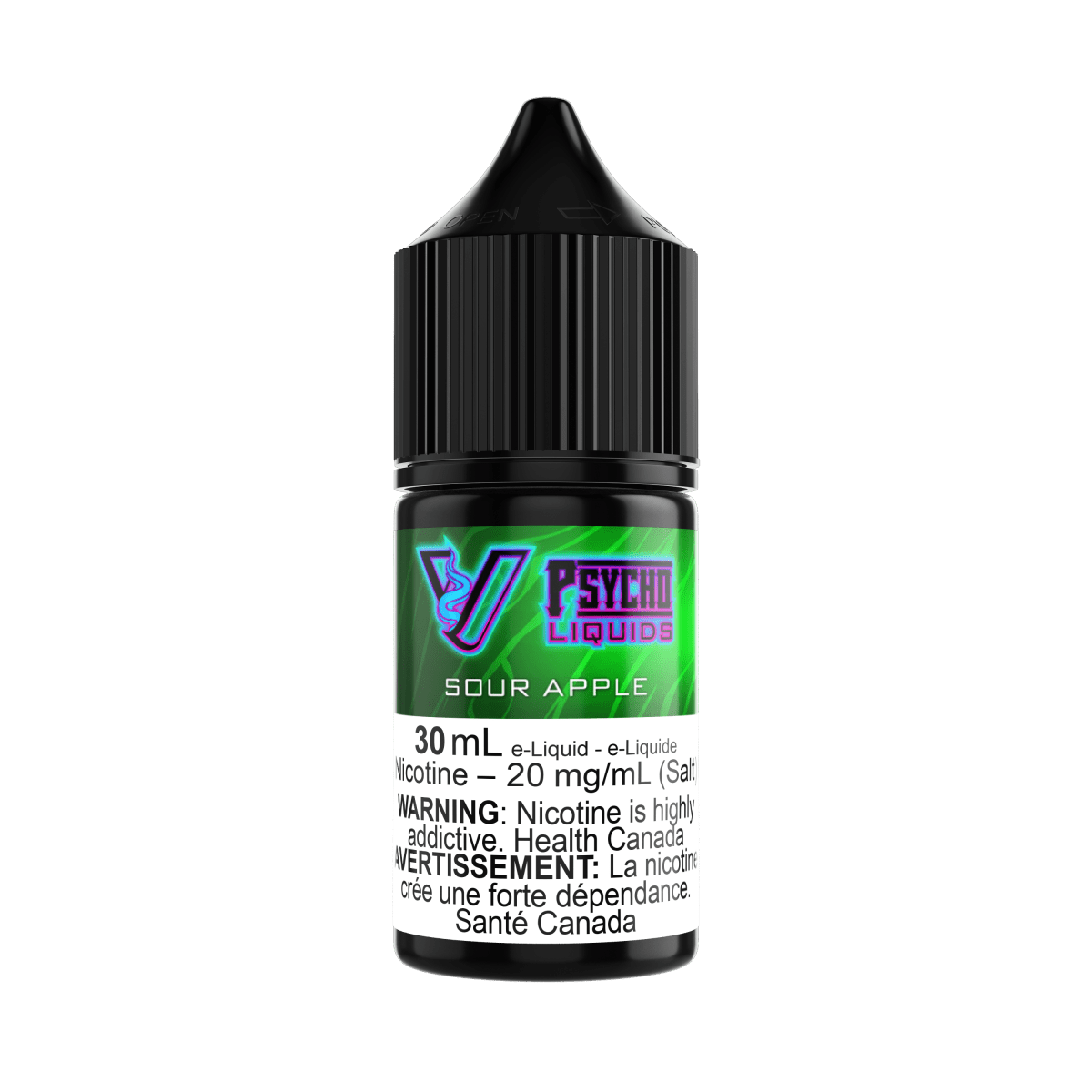 Psycho Vape - Psycho Liquids - 30mL SALT - Sour Apple - Psycho Vape