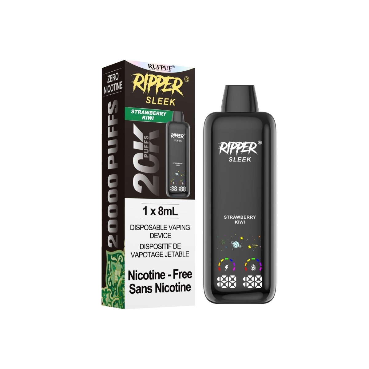 Ripper SLEEK 20K 0mg - Strawberry Kiwi - Psycho Vape