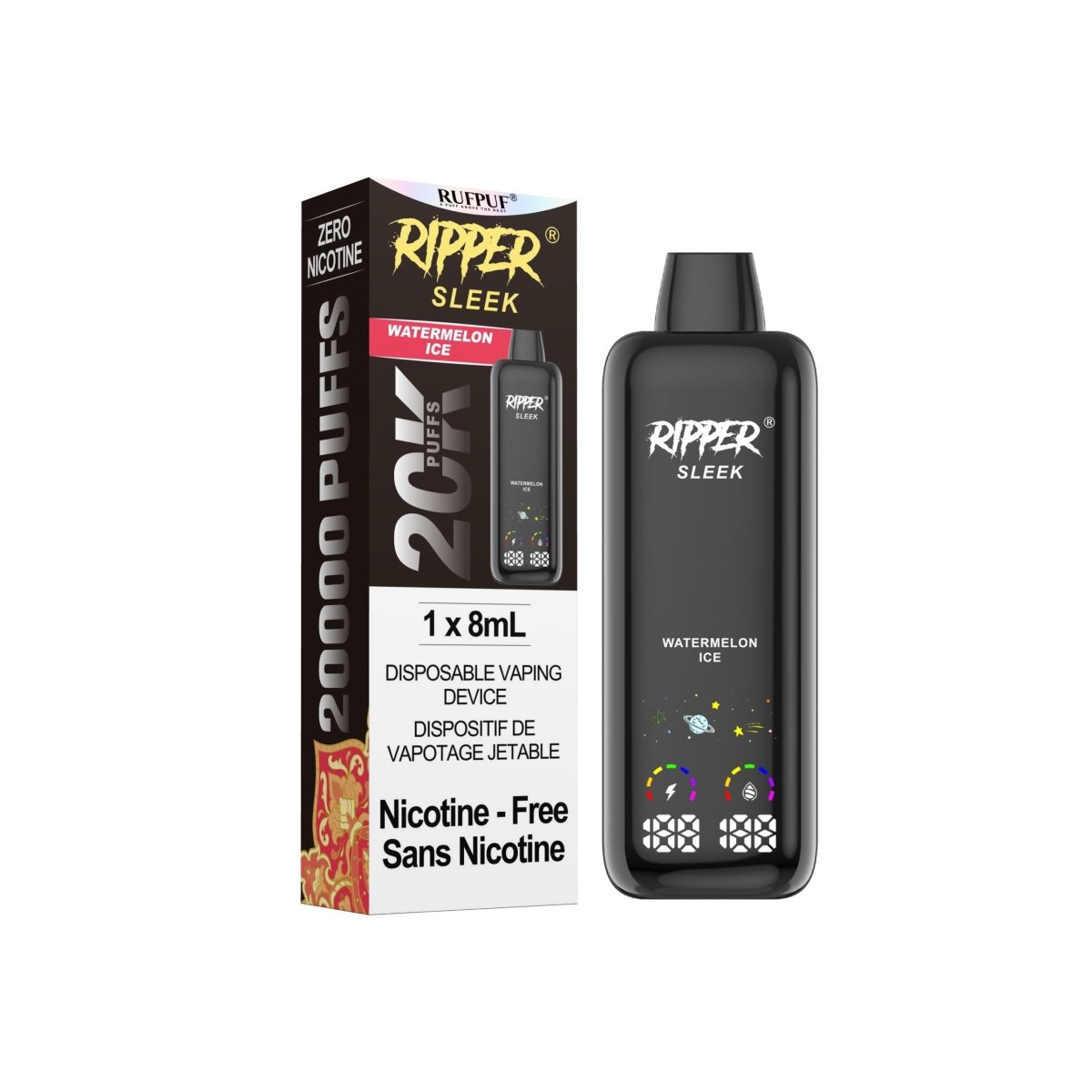 Ripper SLEEK 20K 0mg - Watermelon Ice - Psycho Vape