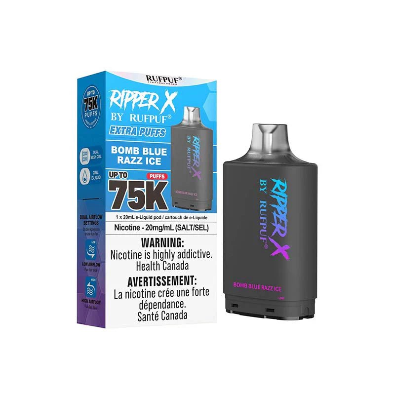 RIPPERX - Ripper X Pod by Rufpuf 75K - Bomb Blue Razz Ice - Psycho Vape