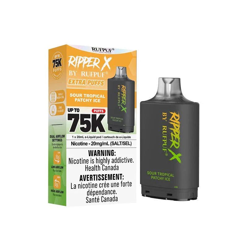 RIPPERX - Ripper X Pod by Rufpuf 75K - Sour Tropical Patchy Ice - Psycho Vape