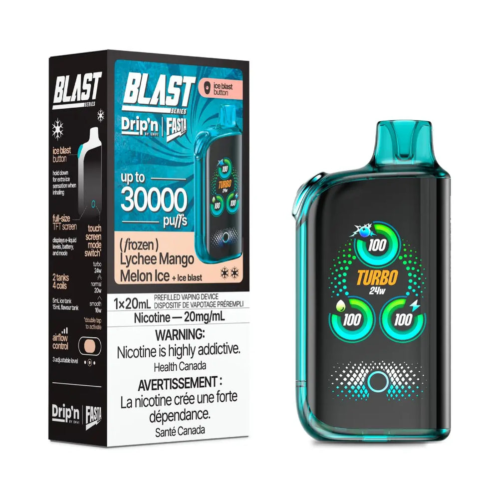 Drip'n by Envi Fasta Blast 30K Disposable - Lychee Mango Melon Ice - Vapeshop Mania