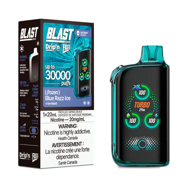 Drip'n by Envi x Fasta Blast 30K Disposable - Blue Razz Ice - Vapeshop Mania